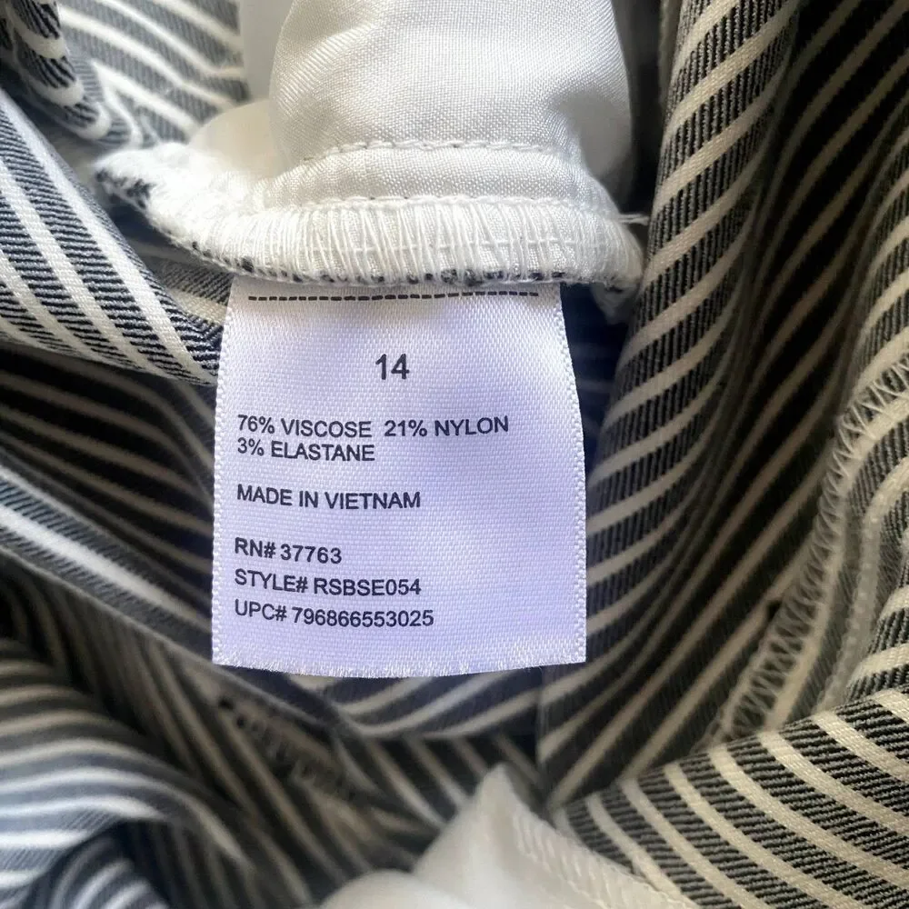Rafaella Slim Fit Ponte Pants Pull‎ On Light Gray Pinstripe Plus Size 14 - Picture 6 of 6